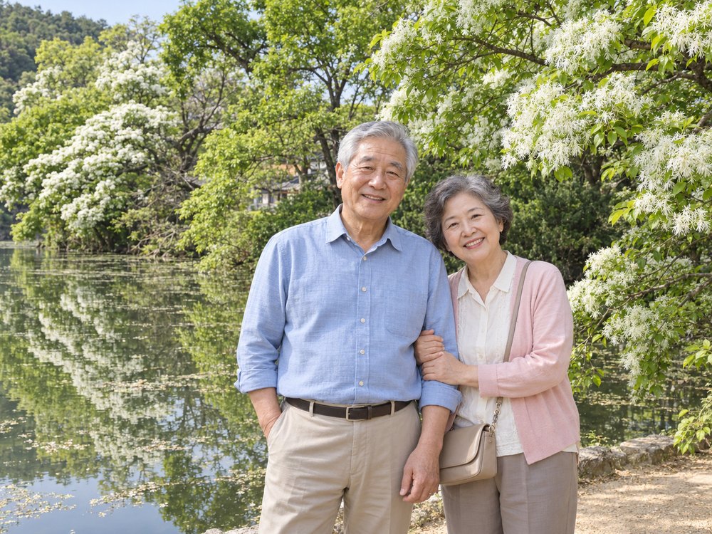 관광지에서 즐기는 모습